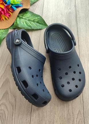 Темно-сині сабо crocs classic clog унісекс  m8 w10 крокси 40-41