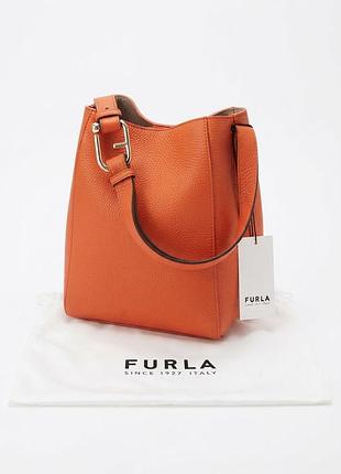 Кожана сумка furla orange - original  нова колекция 8