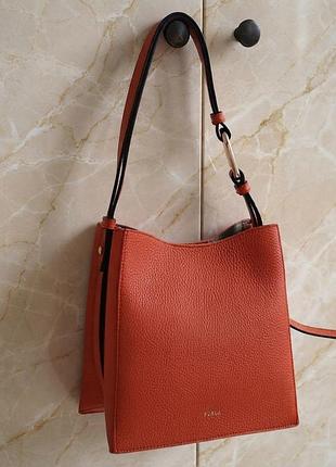 Кожана сумка furla orange - original  нова колекция 4