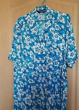 Новая гавайская рубашка blue hawaii 3xl (балта), 100% вискоза