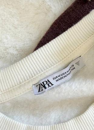 Молочний, вкорочений світшот zara🤍 9