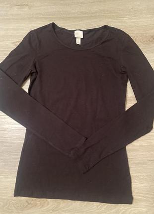 Лонглів чорний із бавовни h&m розмір s