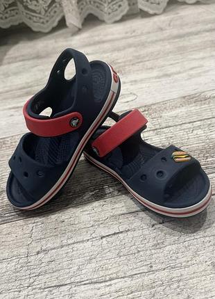 Босоніжки та сандалі для дітей crocs kids crocband sandal navy / red