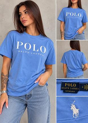 Футболка унісекс polo ralph lauren custom slim fit блакитна розмір m