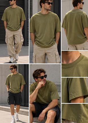 Оверсайз футболка selected relaxed norman o-neck tee у кольорі олива