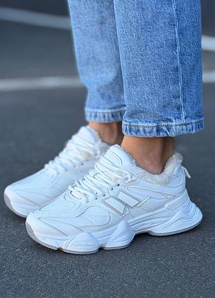 Женские зимние белые кроссовки 36-41