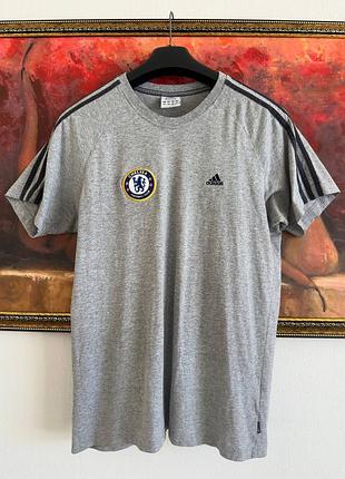Серая винтажная футболка adidas chelsea fc оригинал размер м
