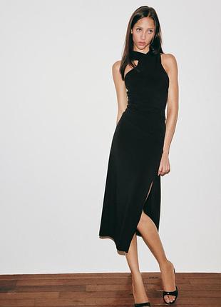 Сукня жіноча чорна із збірками zara new