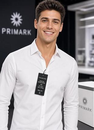 Сорочка чоловіча primark біла xs бавовна