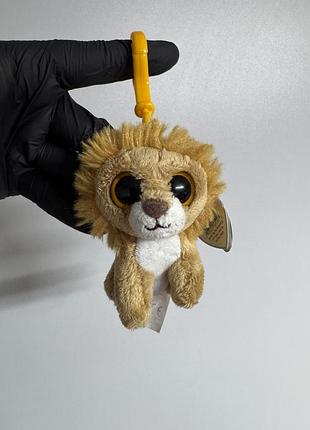 М'який брелок-іграшка ty beanie boos king the lion із характерними великими блискучими чорними очима