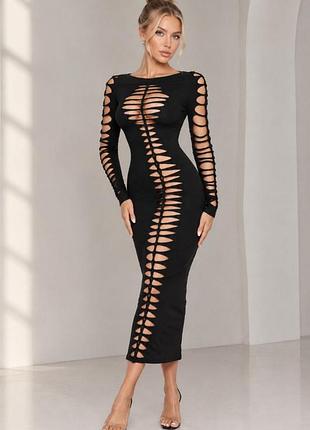 Розпродаж сукня prettylittlething міді/максі з вирізами