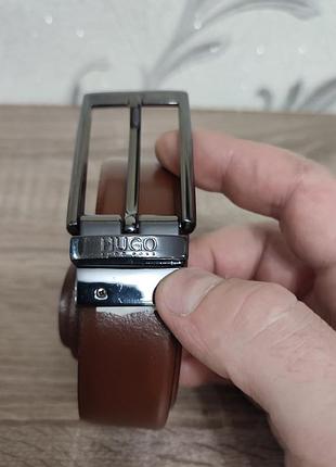 Шкіряний ремінь пояс на 2 сторони hugo boss size 120 cm