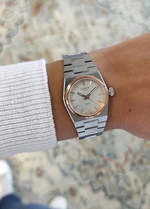 Годинник жіночий tissot prx t137.010.21.111.00 сріблясті із золотистим