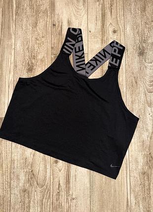 Оригінальна чорна майка, кроп-топ nike dri-fit