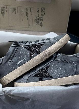 Темно сірі кеди golden goose замша