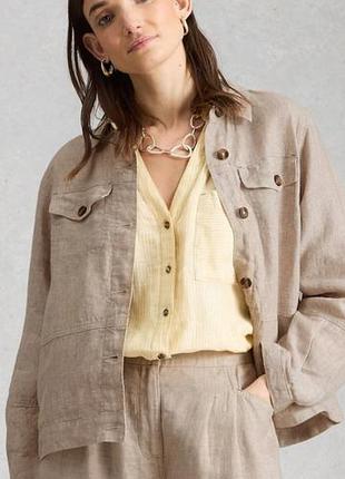 Жіночий піджак zara лляний бежевий