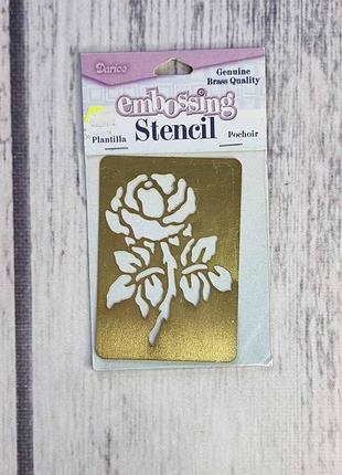 Трафарет для тиснения darice embossing stencil 1195-80 роза