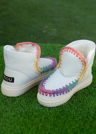 Кожаные mou eskimo sneaker with bold rainbow stitching франция