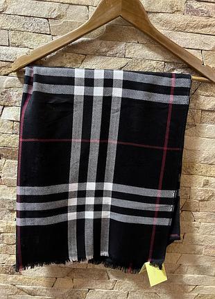 Шарф 100% кашемір, burberry чорний у клітинку