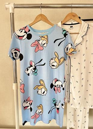 Бавовняна нічна сорочка/ футболка з принтом disney