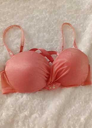 Персиковий бюстгальтер ажурний бюст сексуальний ліф valisere lingerie 35c 75c 70d