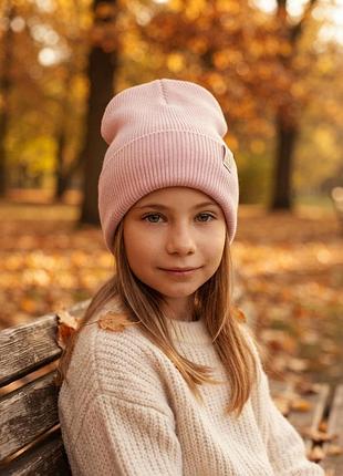 Дитяча шапка біні для дівчинки 52 54 alex демісезонна осіння