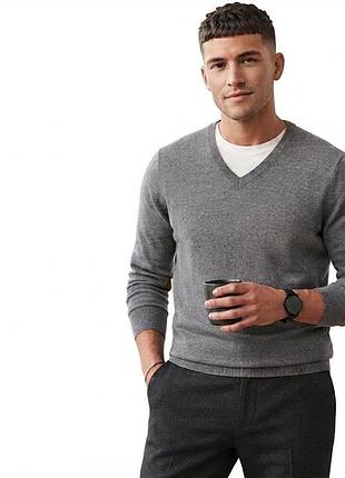 Чоловічий джемпер massimo dutti (cotton, silk & cashmere) із замшевими патчам