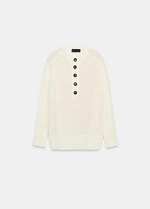 Светр  жіночий zara молочний на ґудзиках розмір s