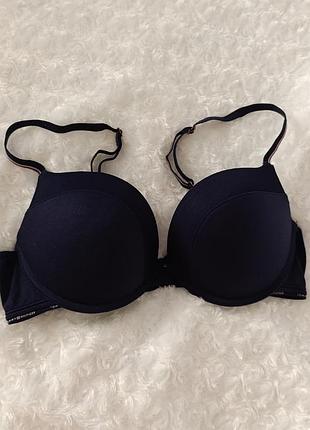 Синій бюстгальтер базовий бюст гладкий ліф котоновий tommy hilfiger 36b 80b 75c