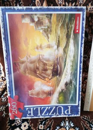 Пазл «парусники в море «морской бой» 260 эллементов danko toys. 330×230 мм пазлы