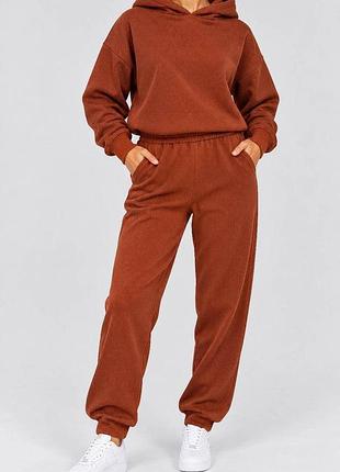 Костюм женский трикотажный, цвет терракотовый, 244r9137