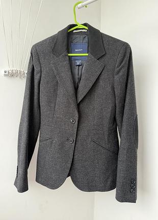 Вовняний жіночий піджак жакет gant оригінал (100% шерсть, made in portugal) розмір s
