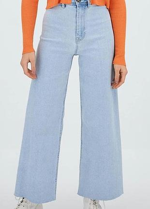Джинсы stradivarius culotte супер стрейчевые голубые 26 размер