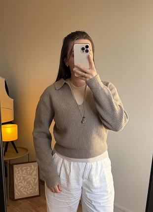 Безквий светр з комірцем h&m 2