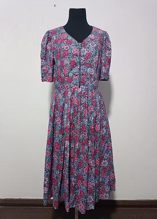 Laura ashley винтажное хлопоковое платье  80-х/90-х годов в стиле cottagecore / prairie uk 12 eur 38 us 10