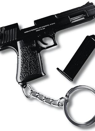 Металевий брелок desert eagle black (чорний) 66 мм 1:4 розбірний тактичний міні пістолет із рухомим затвором, знімним магазином,
