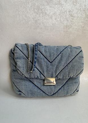 Джинсова стьогана сумка zara, оригінал