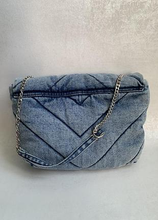 Джинсова стьогана сумка zara, оригінал 8
