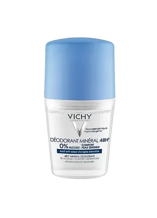 Шариковый дезодорант-антиперспирант vichy déodorant minéral 48h roll-on 50 ml