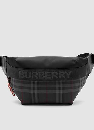 Мужская сумка-бананка burberry men's sonny archive grey belt bag
