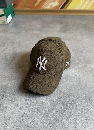 New era 9forty new york yankees teddy fleece cap ny оригінал нова чоловіча кепка бейсболка капелюх флісова тедді тепла на осінь зиму осіння зимова