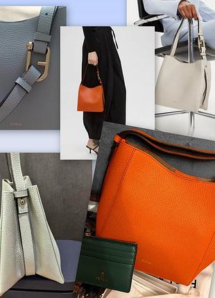 Кожана сумка furla orange - original  нова колекция 5