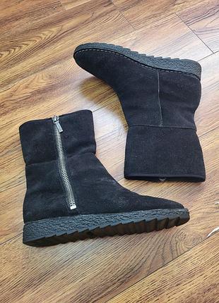 Черные замшевые ботинки clarks, 25,5 см, натуральная замша
