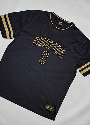 Черная футболка сетка compton 8