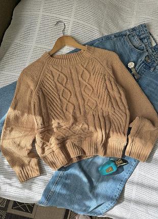 Жіночий плюшевий светр у кольорі кемел primark розмір с