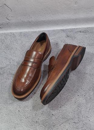 Лофери clarks aldwin step шкіряні туфлі коричневого кольору