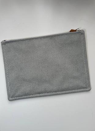 Hermès h labyrinthe, косметичка, оригінал, нова, сіра 2