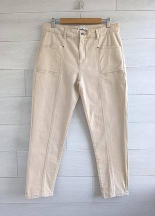 Джинси завужені pola eur 44 - 46 р. uk 16 - 18 р. бежеві/висока посадка/скіні/skiny