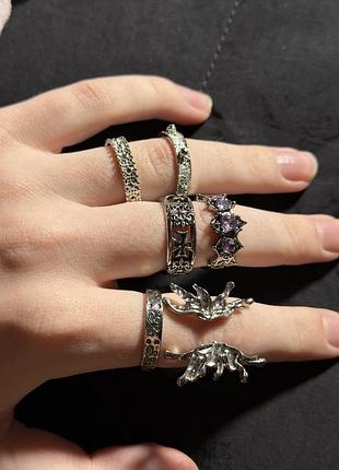 Кільця сріблясті, 6 шт.