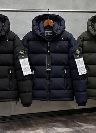 Куртка чоловіча stone island зимова чорна